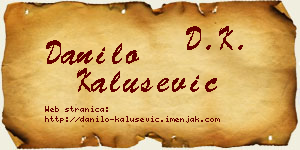 Danilo Kalušević vizit kartica